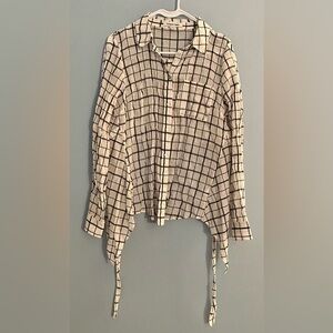 Elizabeth And James Plaid Thatcher Tie Back In Medium Black White Checkered